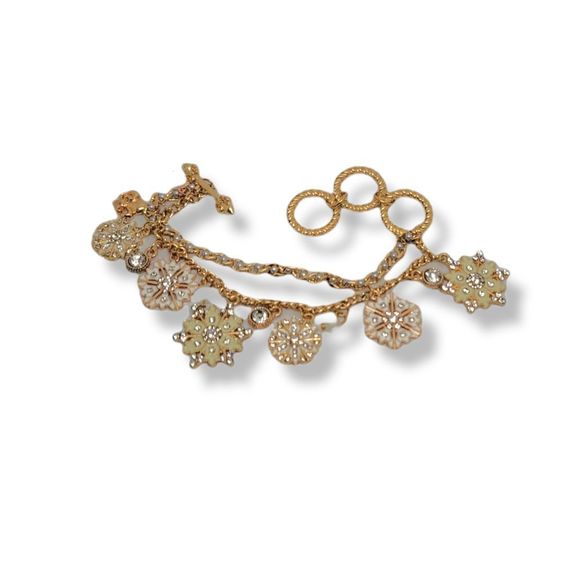 Gold-Tone Ice and Snow Charm Bracelet, one size fits most 7" to 9" wrist - Picture 6 of 8